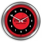 16" Chrome Steel Neon Clock with Custom Color Lens