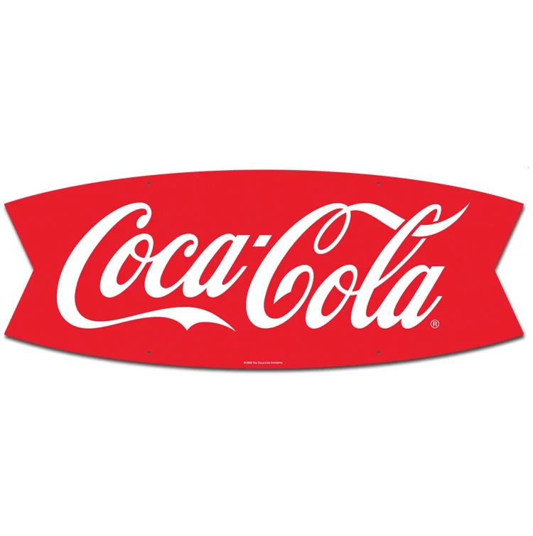 "Fishtail" Metal Coca-Cola Tacker- Rectangle