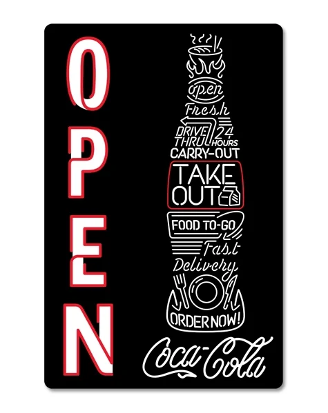 "Open - Takeout" Slim LED Illuminated Open Sign 23.5" x 15"